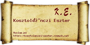Kosztolánczi Eszter névjegykártya