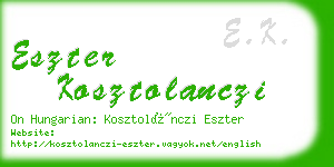 eszter kosztolanczi business card